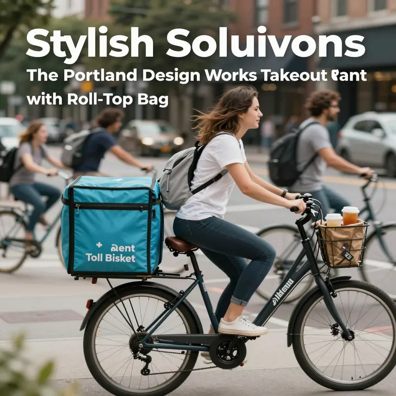 The Portland Design Works Takeout Basket integrates durability and style for urban delivery.