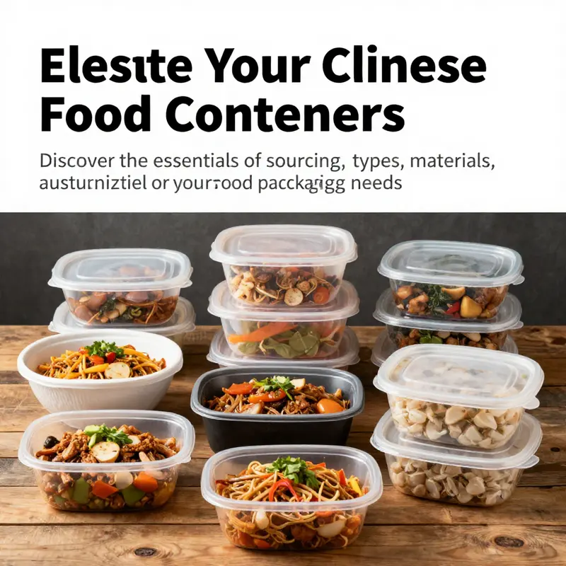 Photo showing a variety of plastic Chinese food containers with food items, emphasizing quality and presentation.