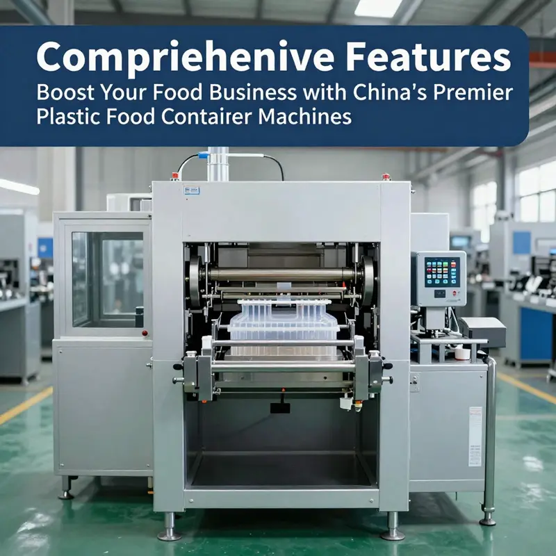 Advanced features of a plastic food container making machine enhancing productivity.
