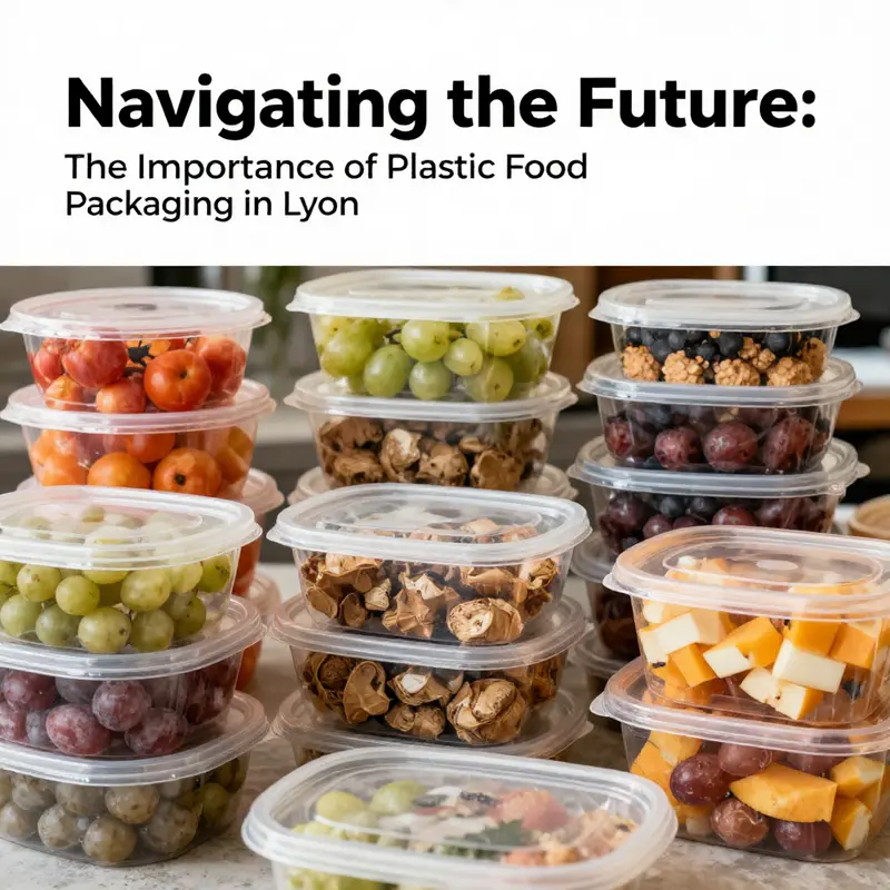 Diverse food items in plastic packaging that represent the vibrant food scene of Lyon.