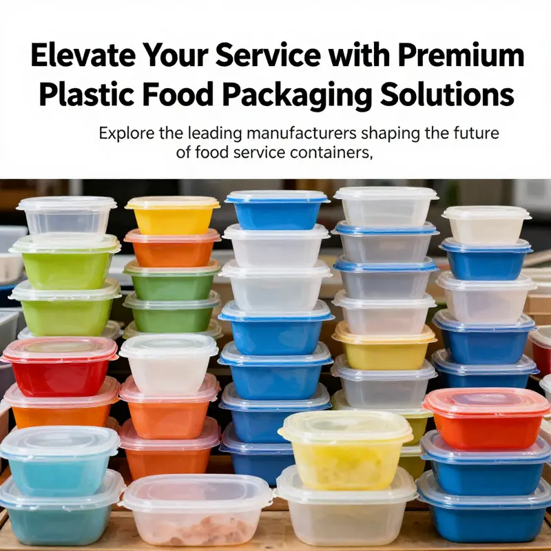 A colorful array of plastic food containers in various shapes and sizes, highlighting their versatility for different food service scenarios.