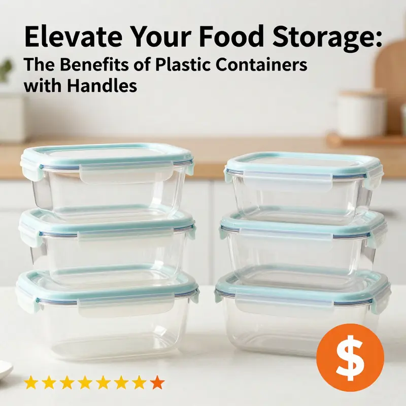 Key features of plastic food storage containers with handles designed for efficiency and durability.