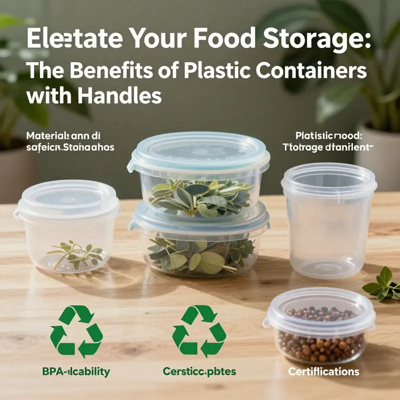 Key features of plastic food storage containers with handles designed for efficiency and durability.