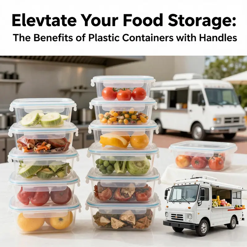 Key features of plastic food storage containers with handles designed for efficiency and durability.