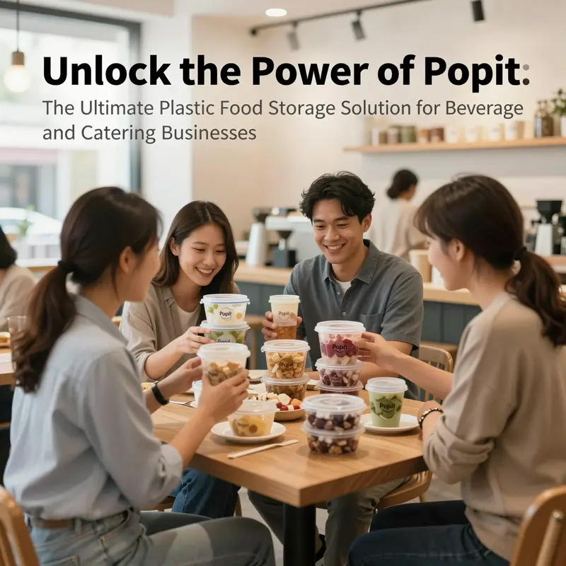 Showcasing the versatility of Popit containers in catering and beverage services.