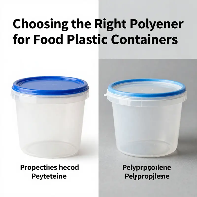 Different food containers made from various polymers highlighting their uses.