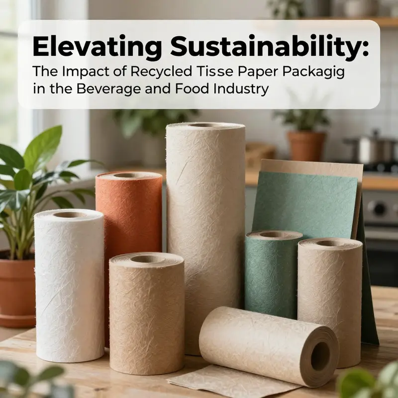 Recycled tissue paper packaging elegantly displayed to reflect its sustainable nature.