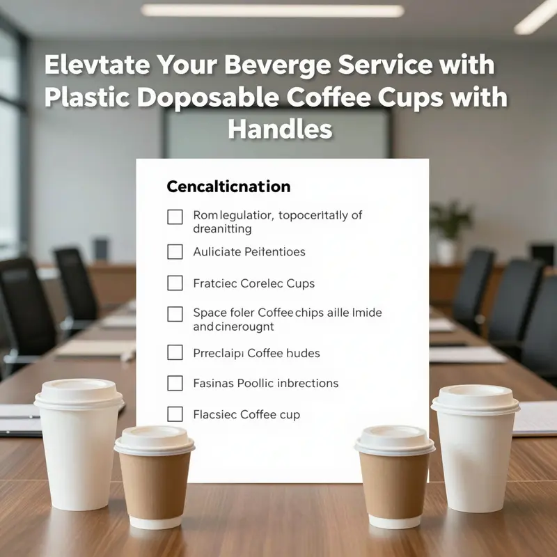 Diverse range of plastic disposable coffee cups with handles catering to modern beverage trends.