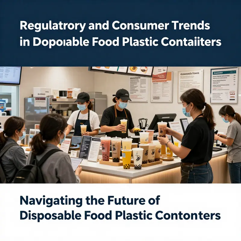 Comparative effects of disposable food plastic containers on the environment, highlighting pollution and sustainable alternatives.