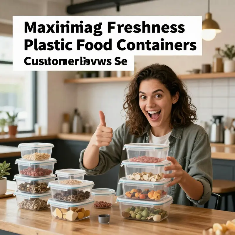 Overview of Rubbermaid plastic food storage containers in various sizes, perfect for diverse food storage needs.