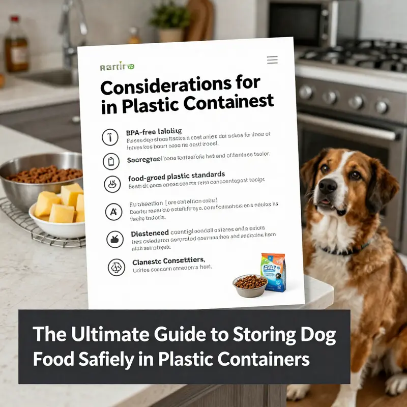 An organized pantry illustrates best practices in storing dog food securely in plastic containers.