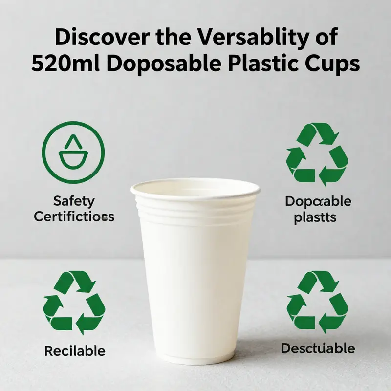 A variety of 520ml cups showcasing their applications in serving hot and cold drinks.