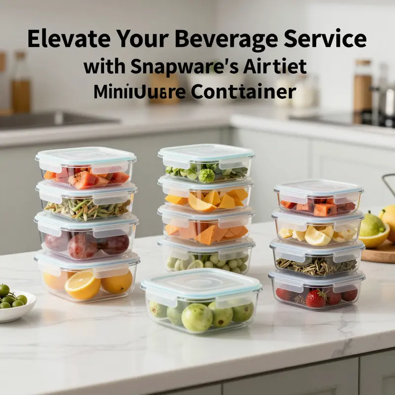 A well-organized kitchen featuring Snapware 1.3-Cup Airtight Mini Square Food Storage Containers with fresh food items.