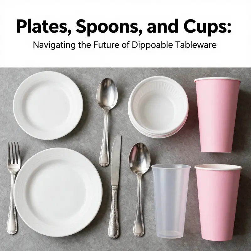 Contrasting the environmental consequences of plastic waste with sustainable practices in disposable dining.