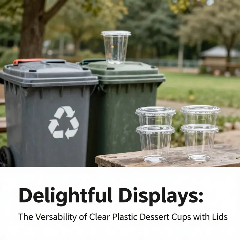 A variety of desserts showcased in clear plastic cups, highlighting their application in culinary settings.