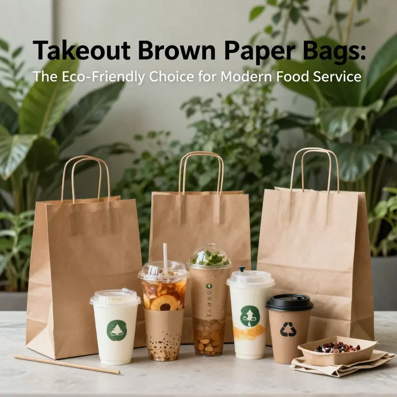 Brown paper bags represent a sustainable choice in food service packaging.