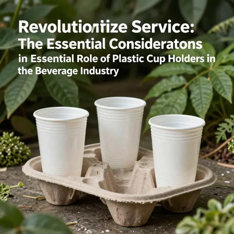 Functional designs of plastic cup holders optimizing space and hygiene in beverage settings.