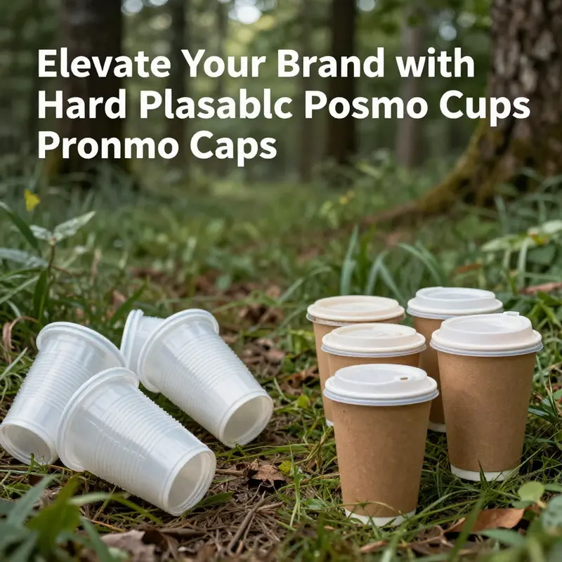 A comparison of PETE and HIPS hard plastic disposable cups showcasing their designs and beverage applications.