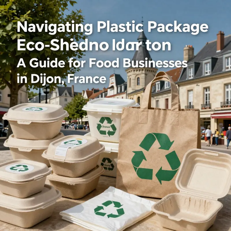 Visual representation of plastic food containers highlighting compliance labels pertinent to Dijon’s regulations.