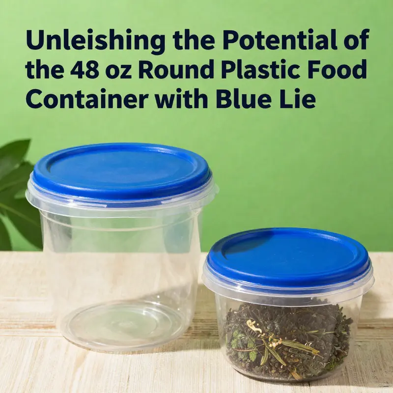 An organized display of 48 oz round plastic food storage containers demonstrating their role in efficient food management.