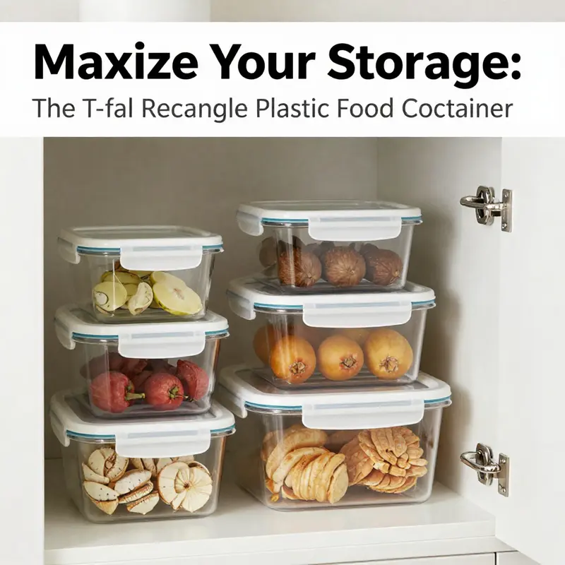 Detailed view of the T-fal 1.8 L storage container highlighting its features.