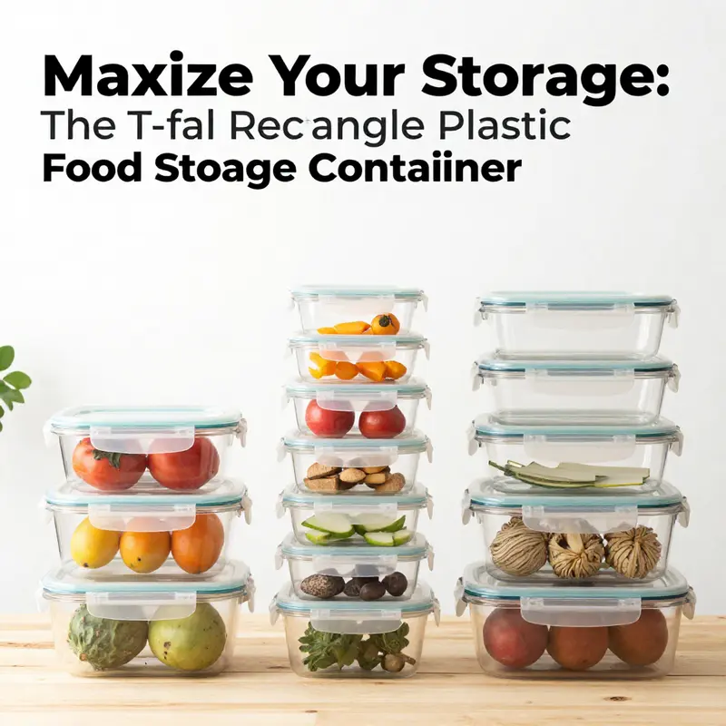 Detailed view of the T-fal 1.8 L storage container highlighting its features.