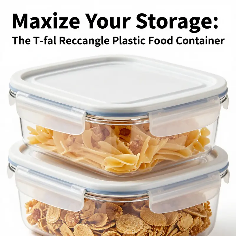 Detailed view of the T-fal 1.8 L storage container highlighting its features.