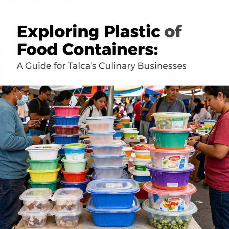The vibrant market in Talca showcases a variety of plastic food containers for diverse culinary needs.