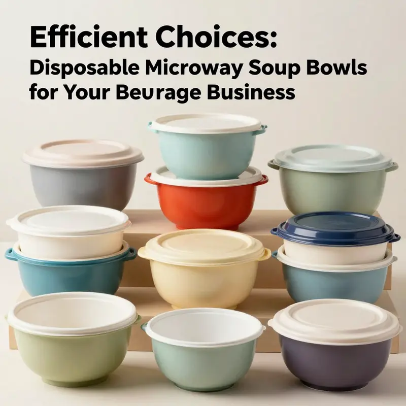 An array of disposable microwave soup bowls highlighting their various designs.
