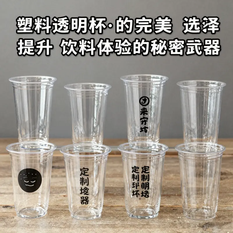 透明塑料杯显示其独特的视觉效果和清晰度。
