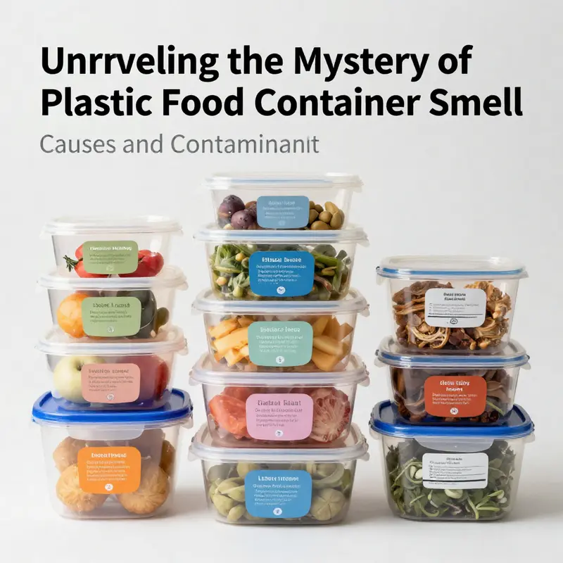 The causes and contaminants associated with plastic food container odors.