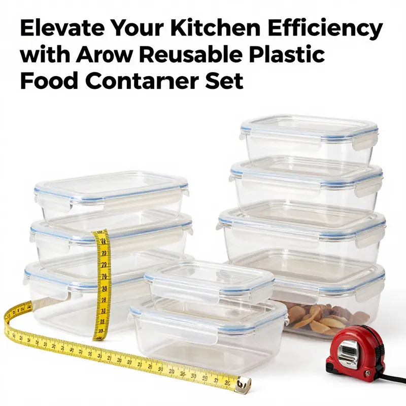 Arrow Reusable Plastic Food Storage Containers displayed in a kitchen, highlighting their durability and versatility.
