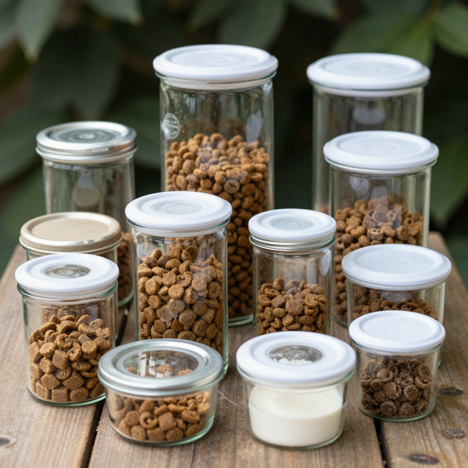 Assorted Non-Plastic Pet Food Containers