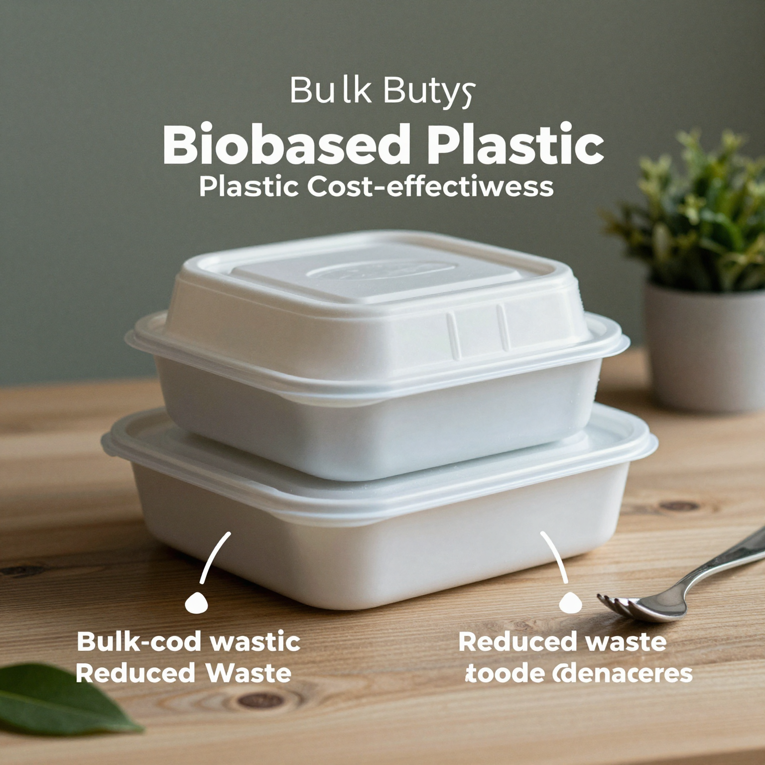 Graphic showing benefits of biobased plastic food containers