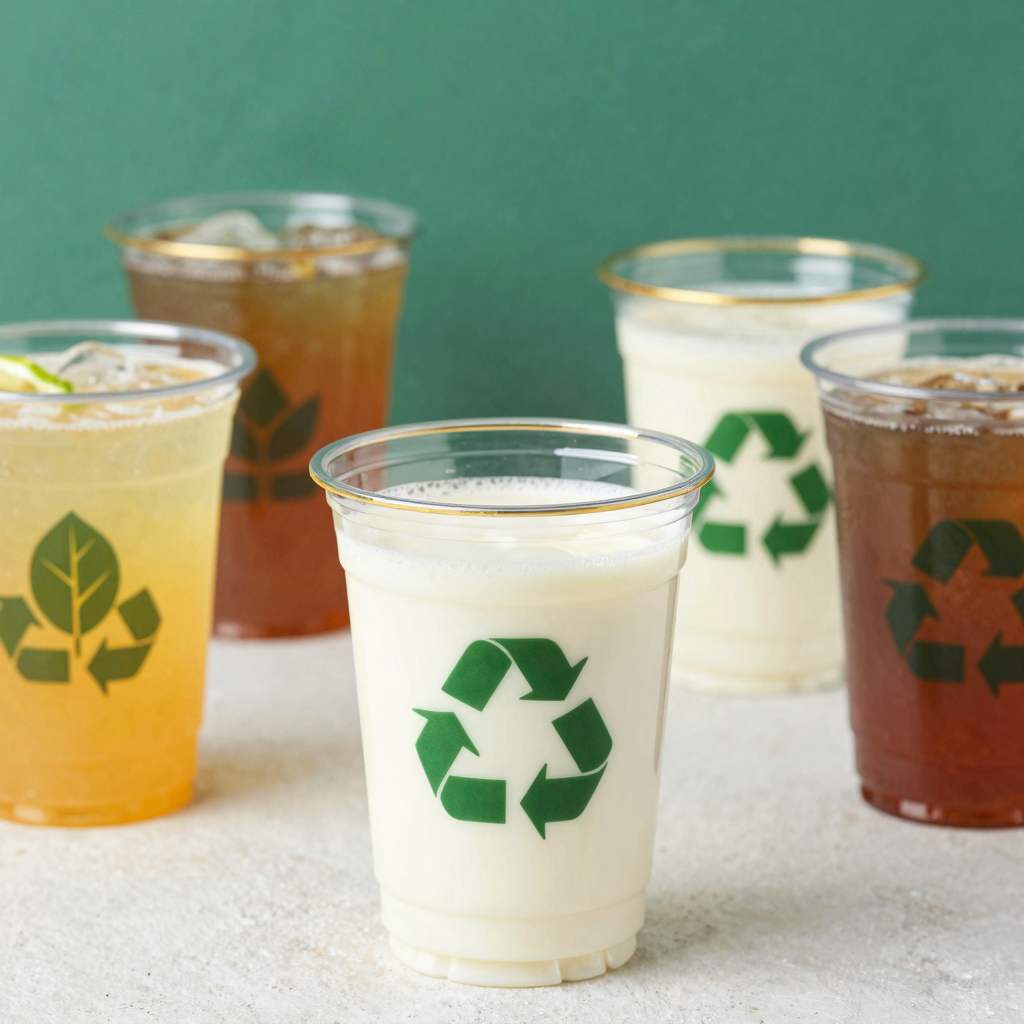 Clear Gold Rim Plastic Drink Cups