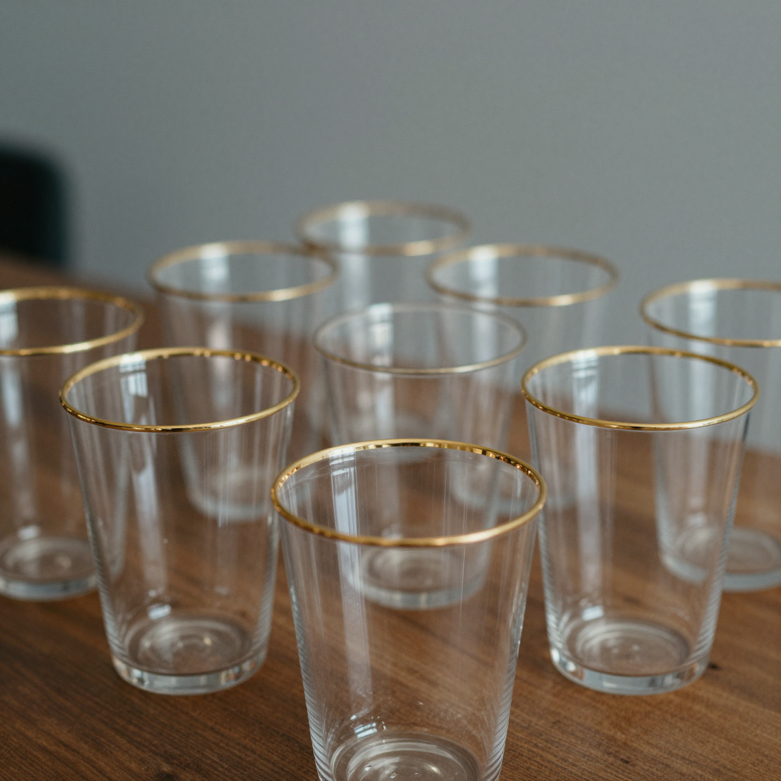 Clear Gold Rim Plastic Drink Cups