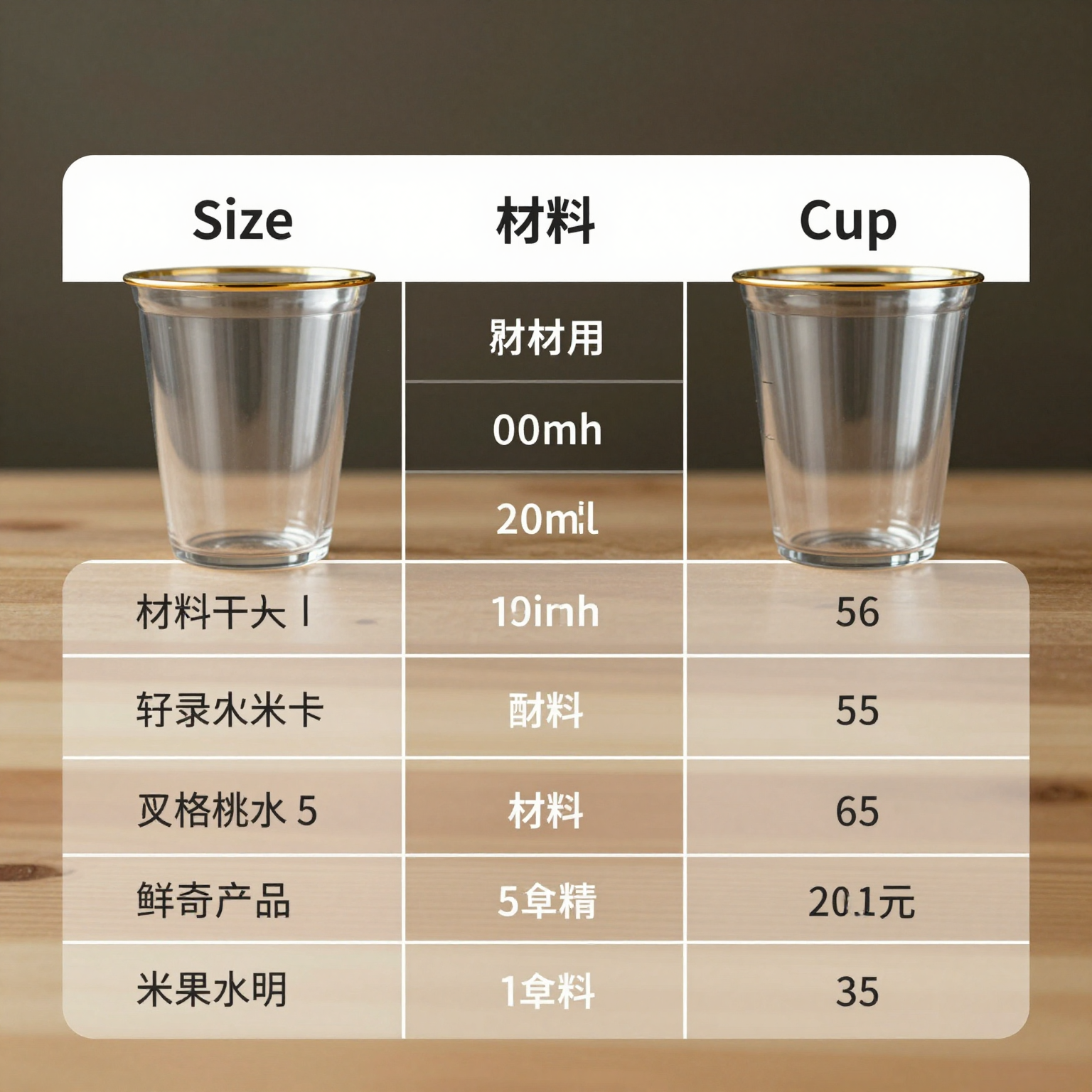 Clear Gold Rim Plastic Drink Cups Comparison