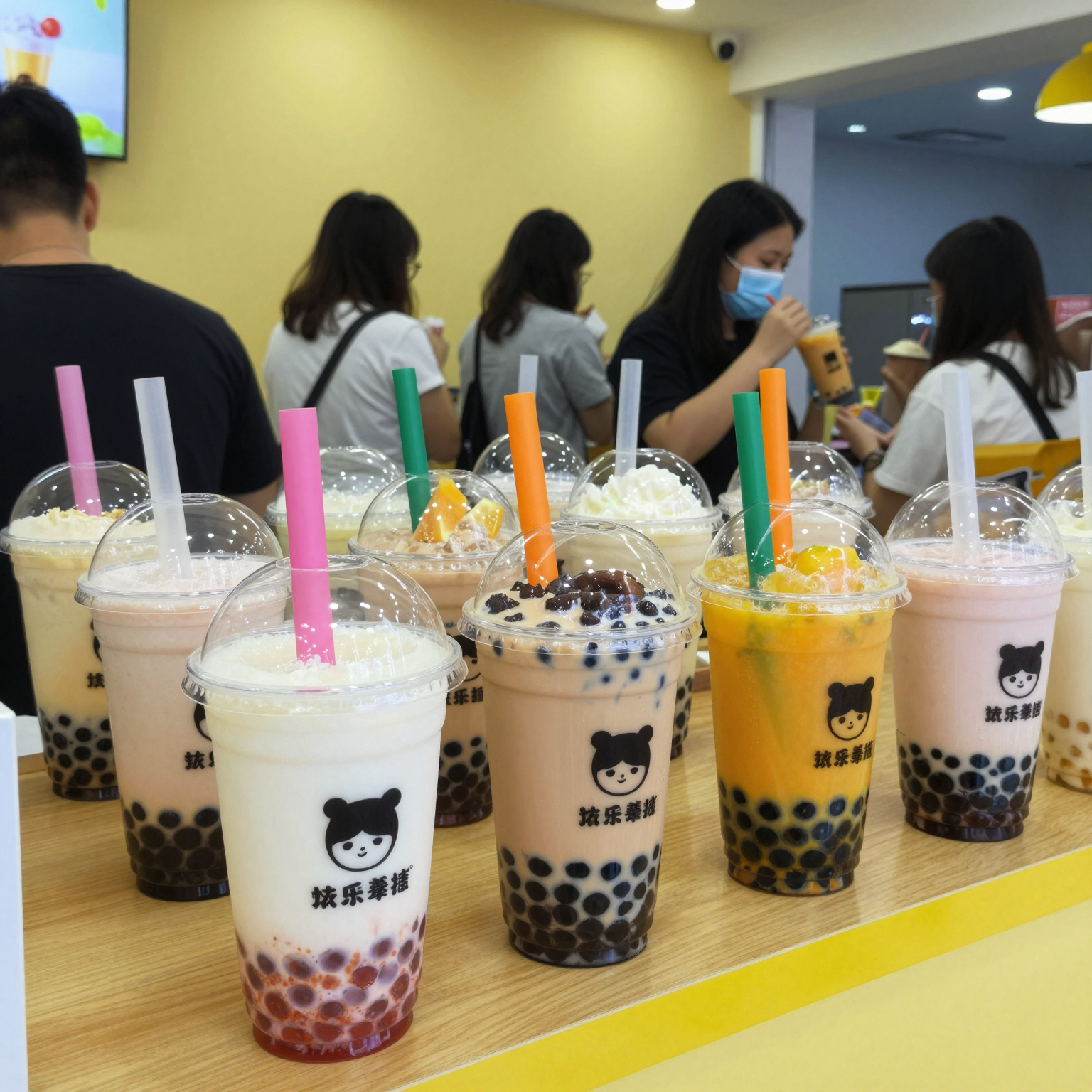 Clear Plastic Cups in Use