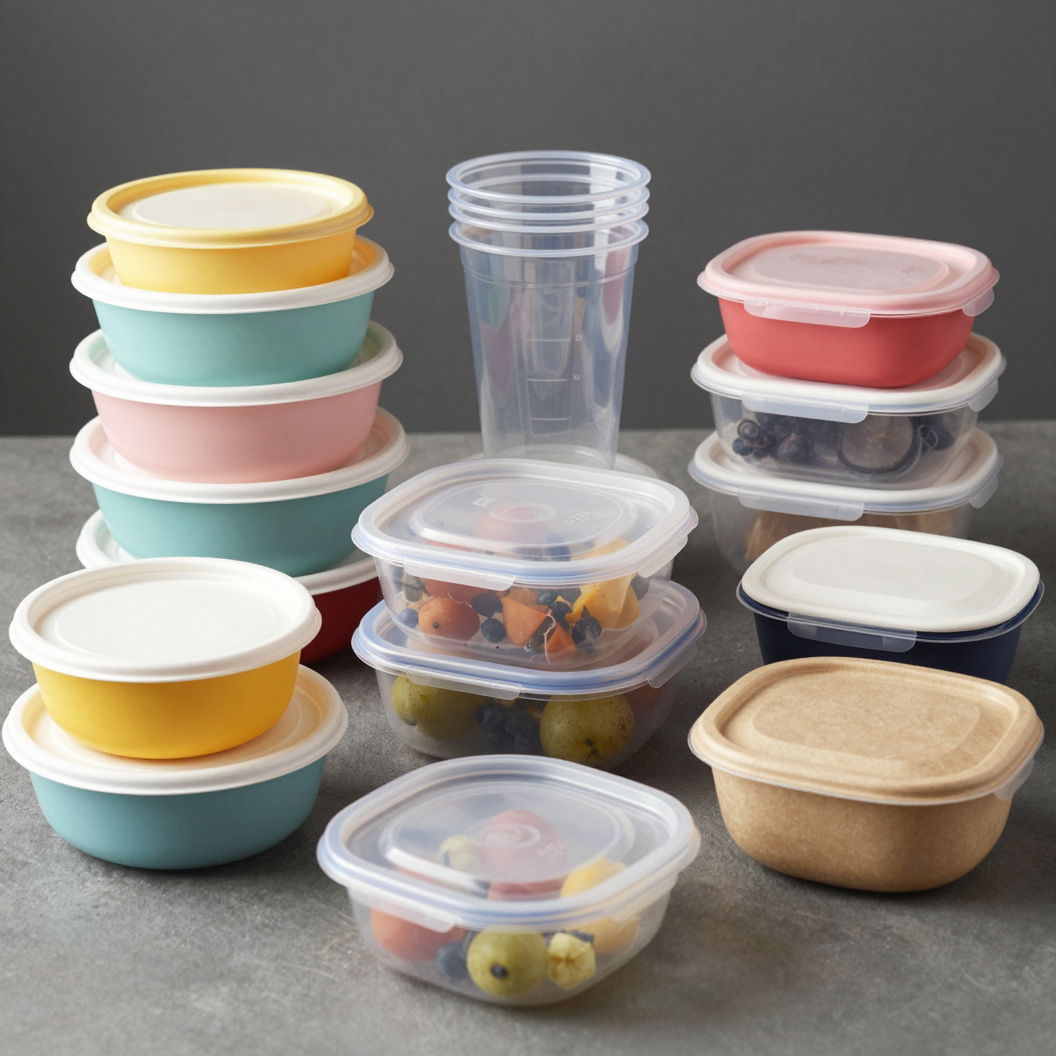 Various Disposable Food Storage Containers