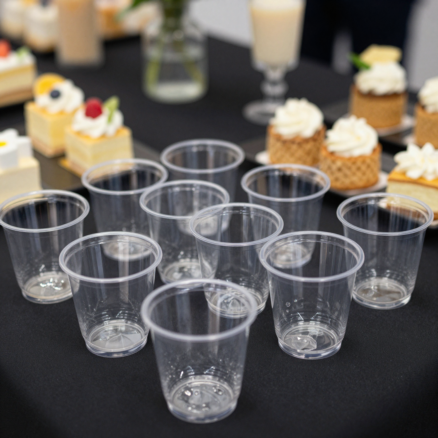 Disposable small plastic crystal cups