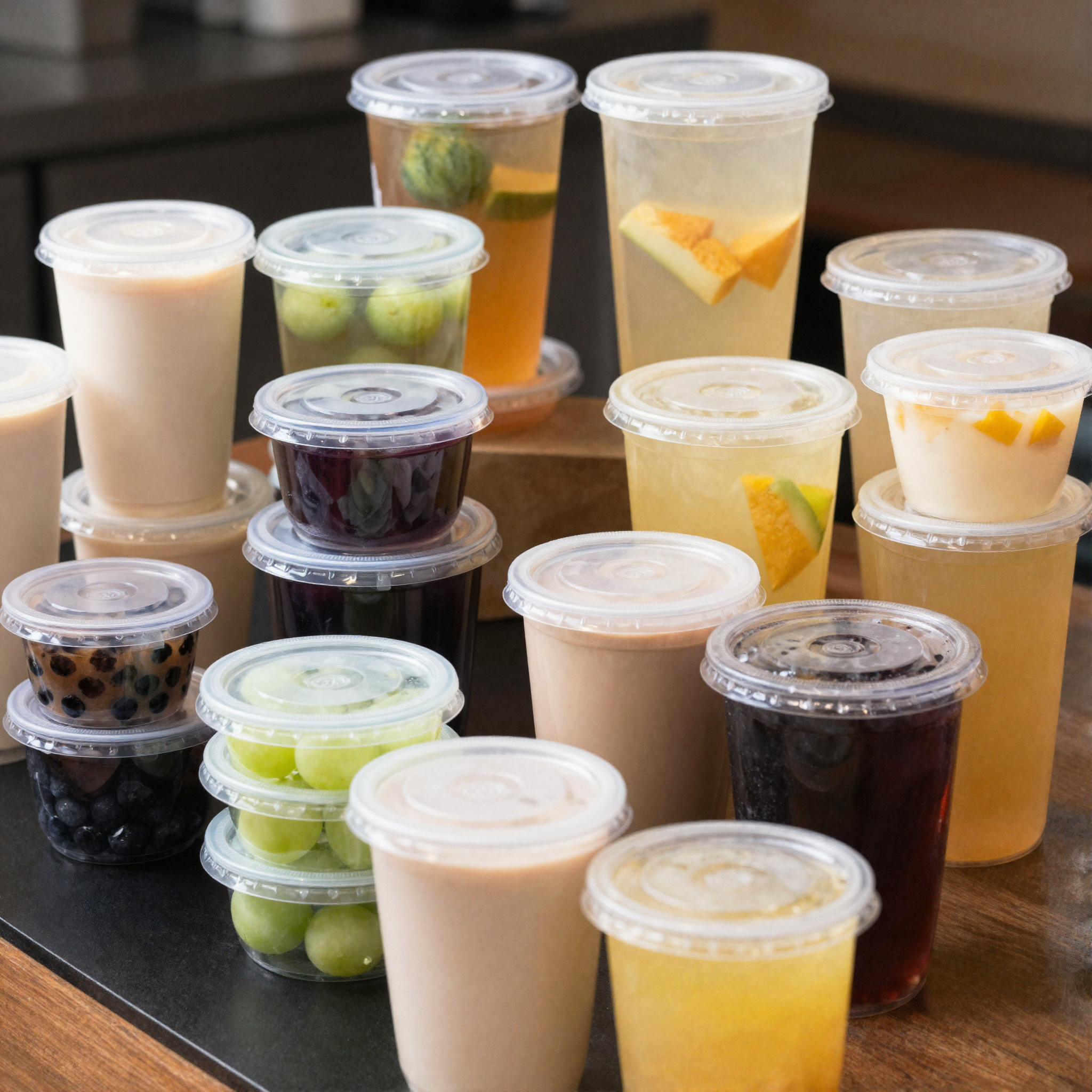 Variety of Food Containers for Bubble Tea