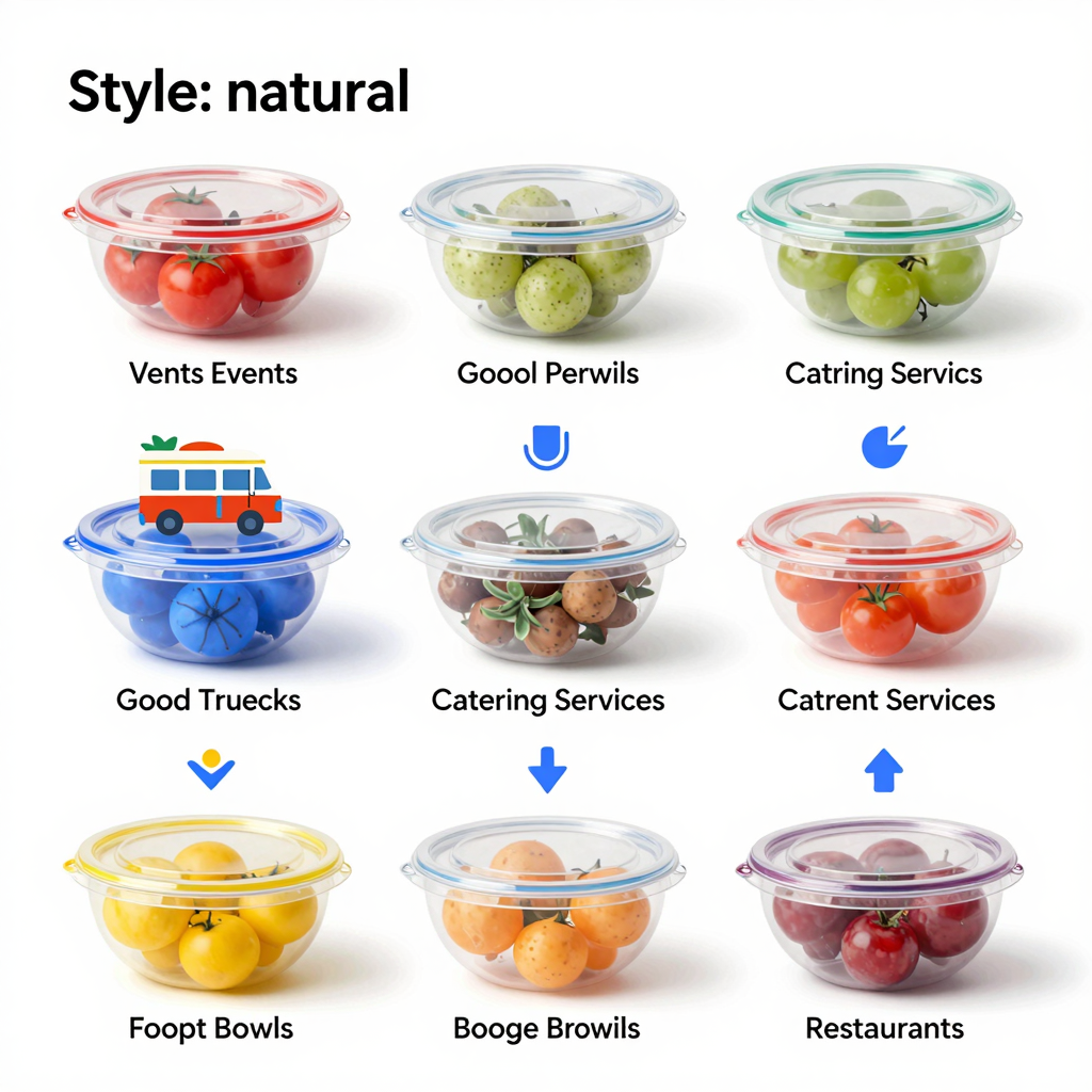 Infographic showcasing the applications of Google clear plastic bowls