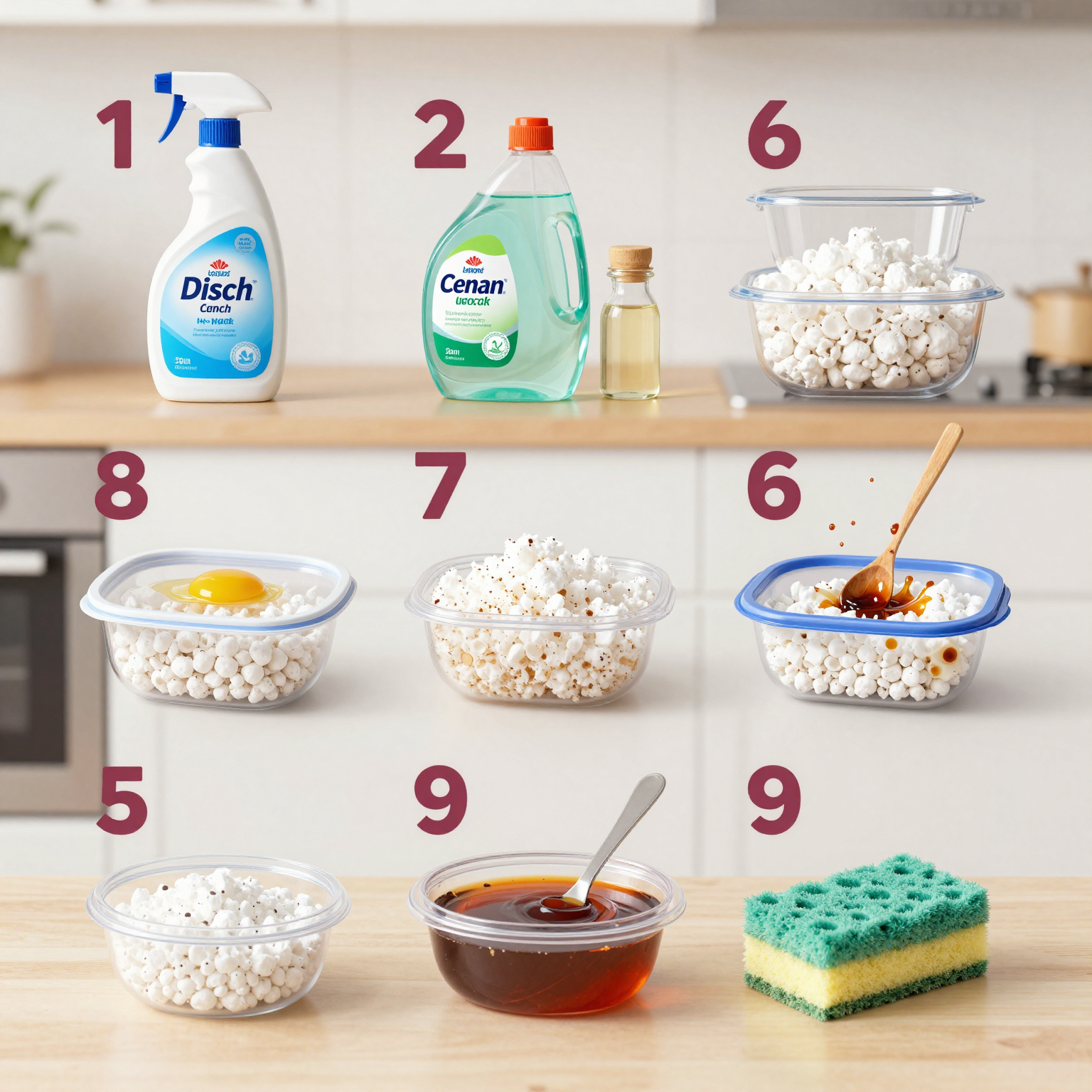 Step-by-step cleaning guide for greasy plastic food containers