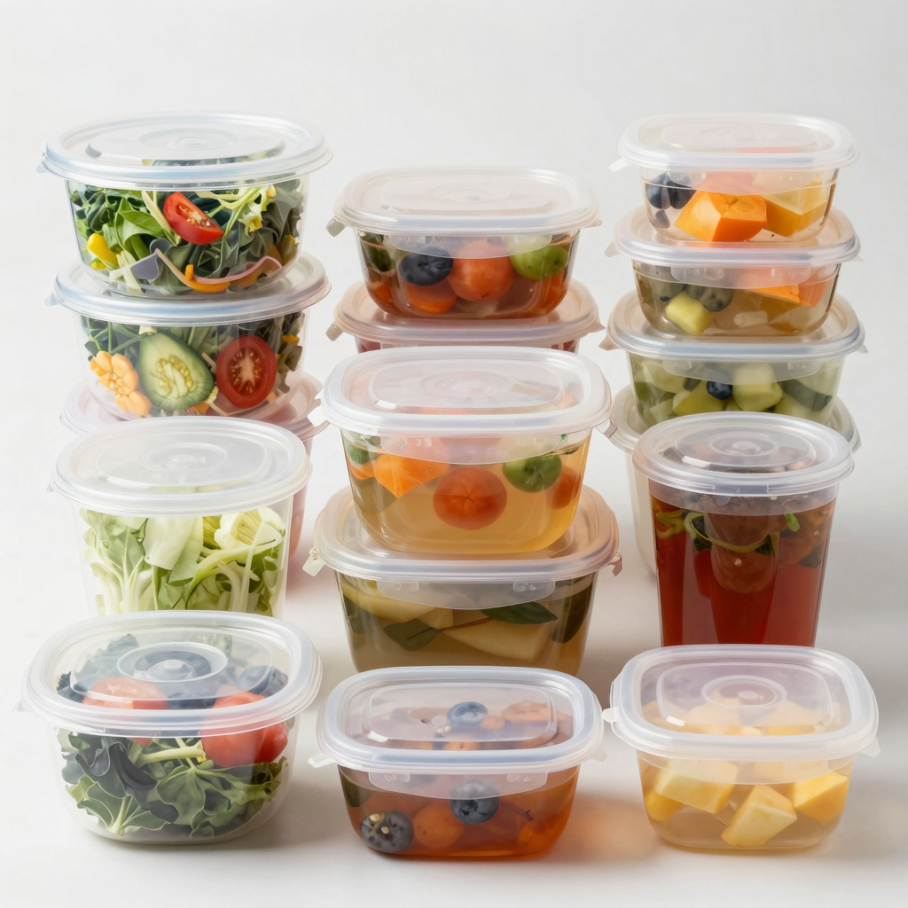 Various plastic containers