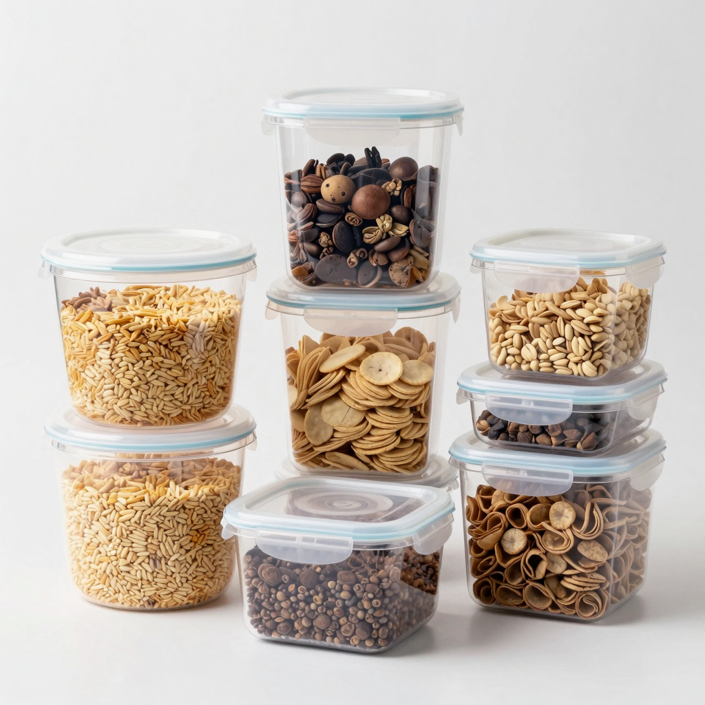 Variety of Plastic Dry Food Containers