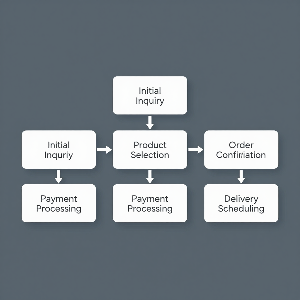 Flowchart outlining the simplified ordering process for food containers