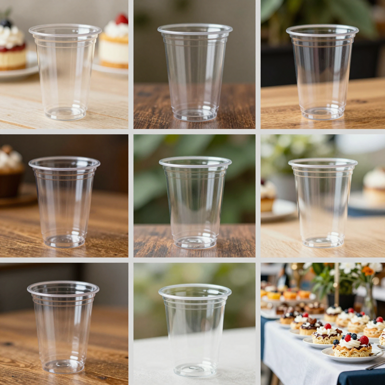 9 oz clear plastic cups for dessert