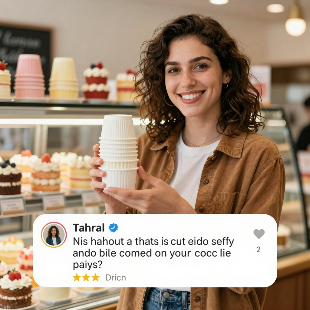 Happy Customer with Disposable Cake Paper Cups
