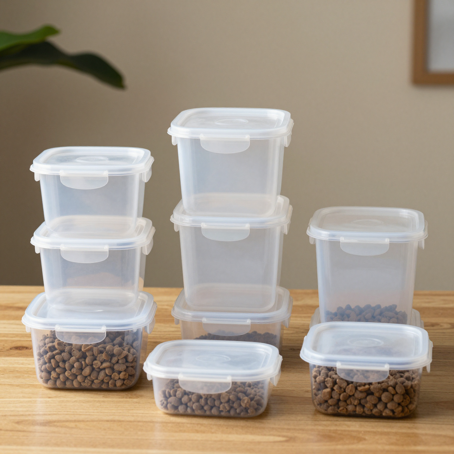 Clean Plastic Containers for Dog Food