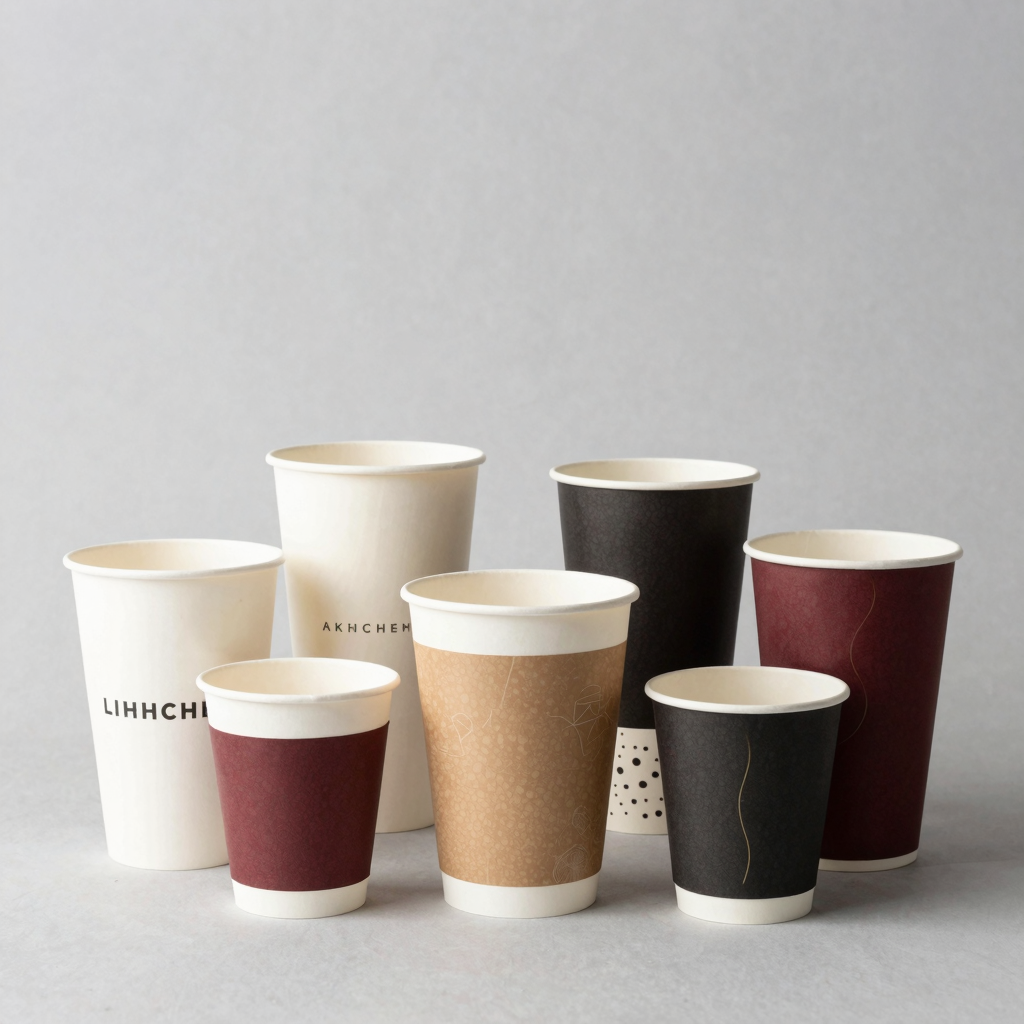 Assortment of Disposable Paper Soup Cups